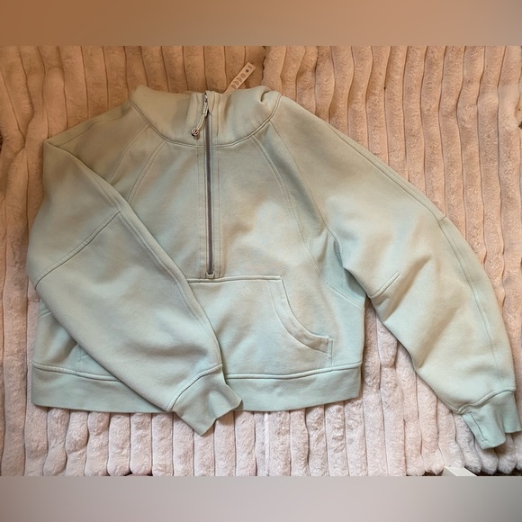 lululemon athletica Tops - Lululemon Scuba Oversized Half Zip Hoodie M/L Mint